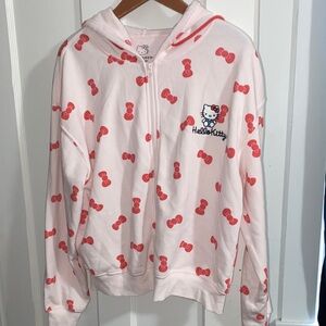 Hello Kitty Light Pink Hoodie with Red Bows